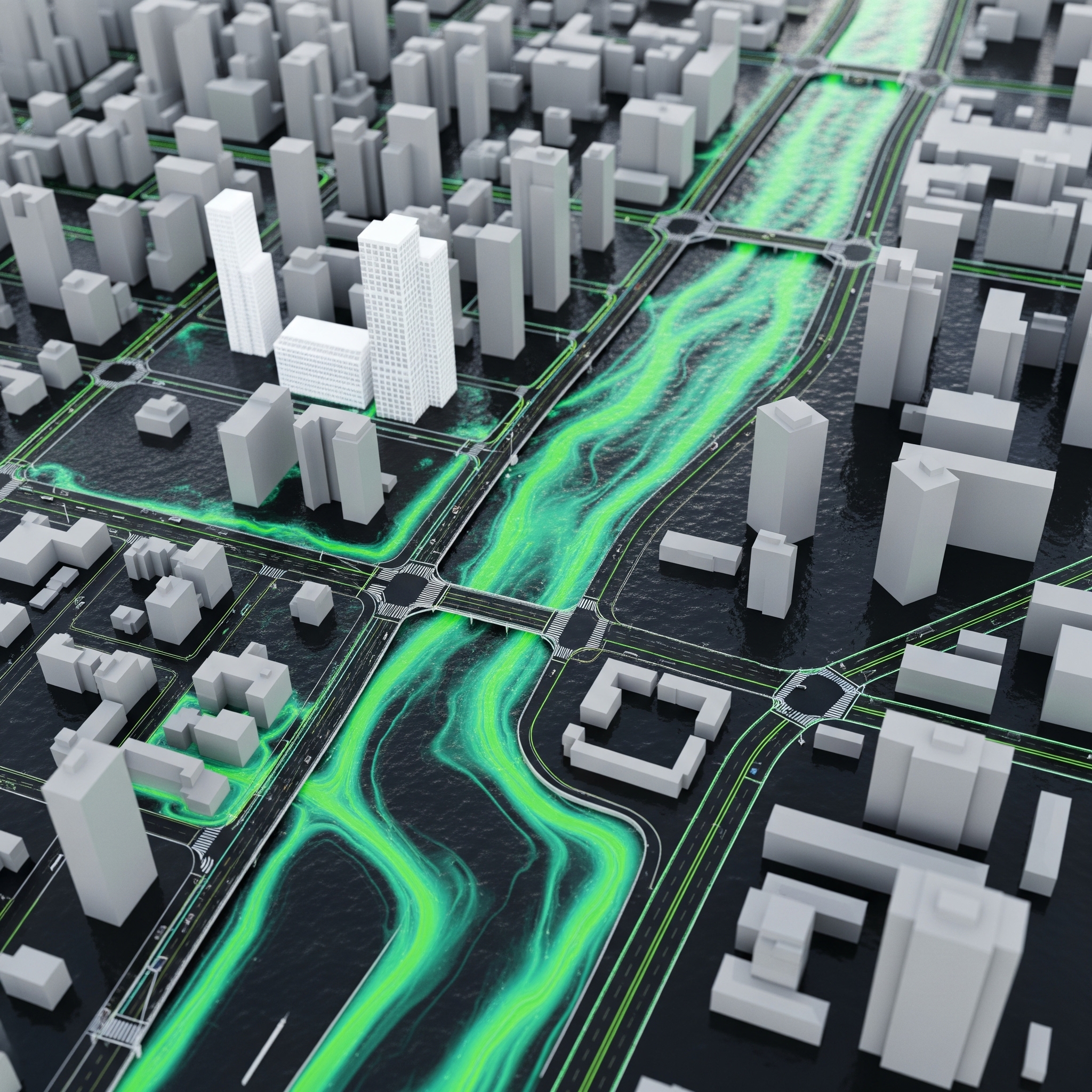 Physics Simulation of fluid dynamics in a city