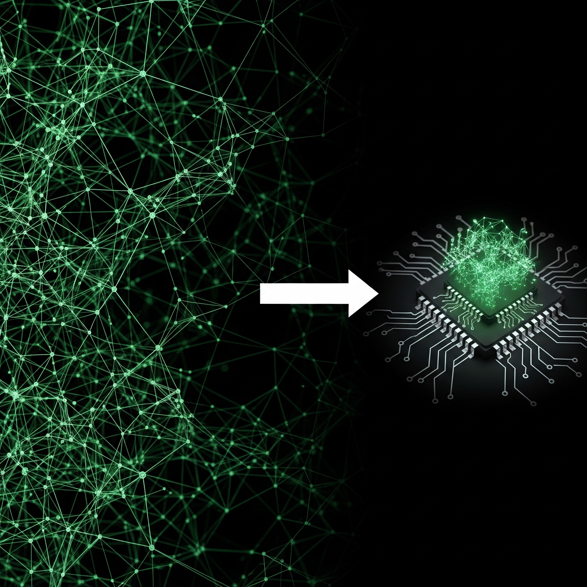 Neural Network being compressed onto a chip